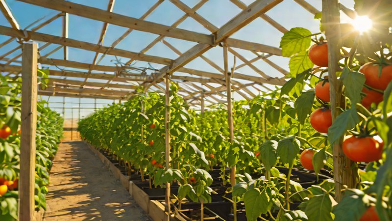Пример теплицы с помидорами
