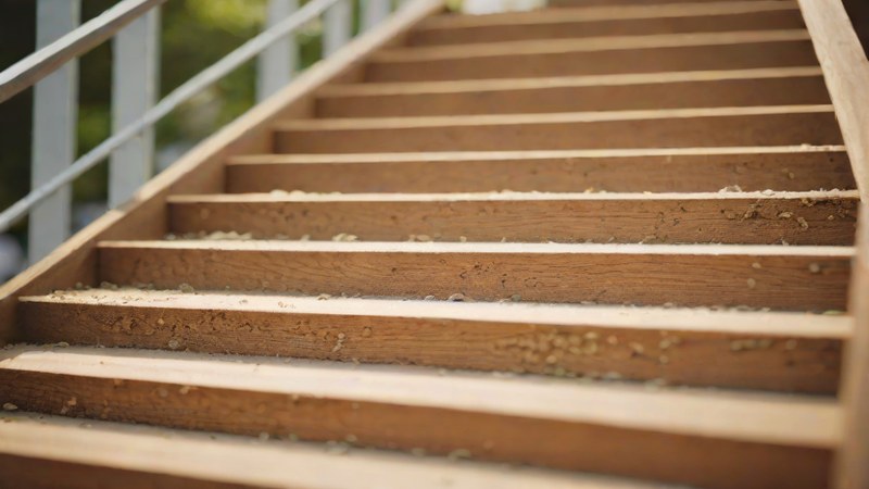 Строитель использует лестницу при работе в Нижнем Новгороде